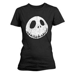 Nightmare Before Christmas - Cracked Face Solid  (Black T-Shirt)