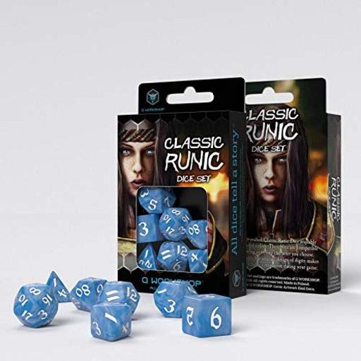 Classic Runic Glacier &amp; White Dice Set (7)