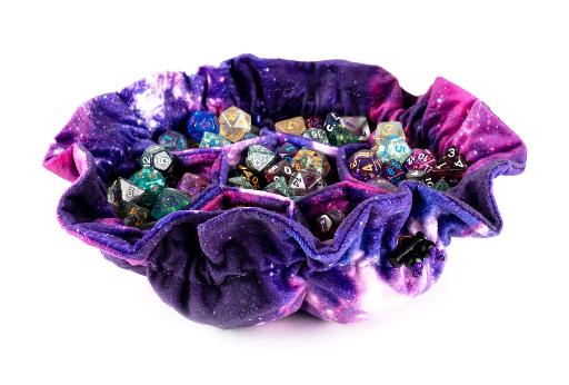 Velvet Compartment Dice Bag with Pockets Nebula