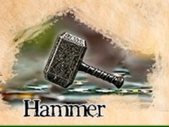 Player Token Grey/Black Color Hammer In Metal Alloy