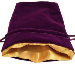 Dice Bag Purple Velvet Dice Bag with Gold Satin Lining 4x6