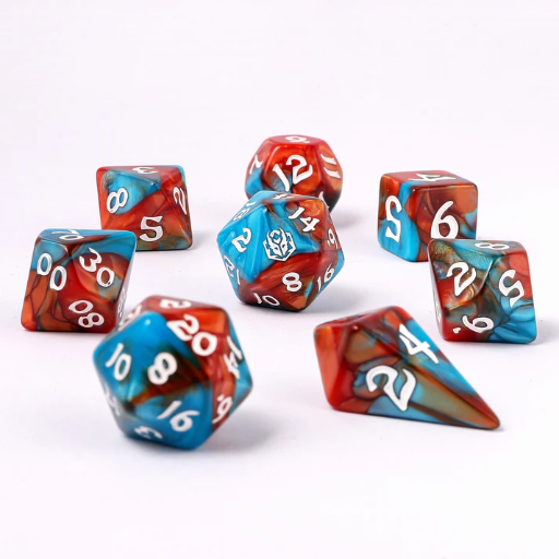 8 Piece RPG Dice Set Bard's Cloak