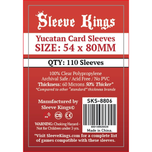 54x80mm Yucatan Card Sleeves 60 Microns (110)