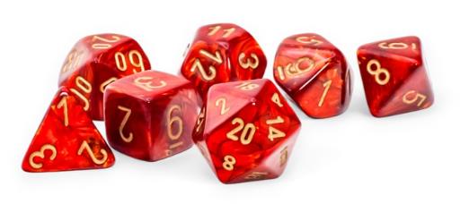 Chessex Scarab Mega Hedrals Scarlet/gold (7)