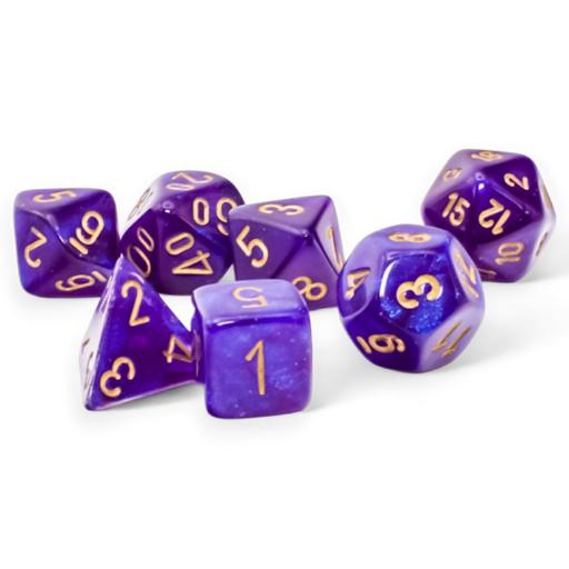 Chessex Mega Hedrals Borealis Royal Purple with Gold Luminary (7)