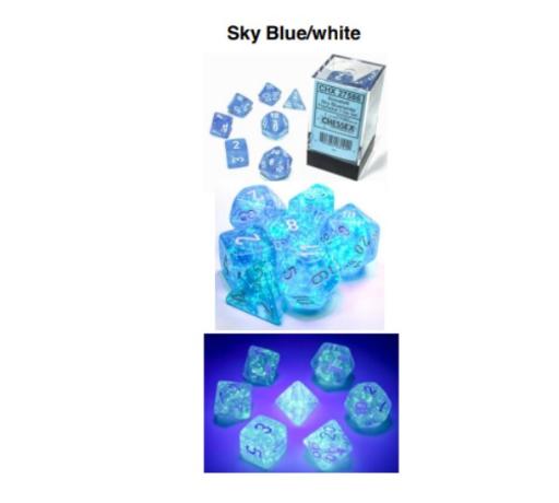 Borealis Polyhedral Sky Blue/white 7-Die Set