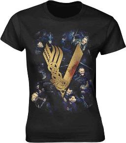 Vikings - Fight (Black GirlieT-Shirt)