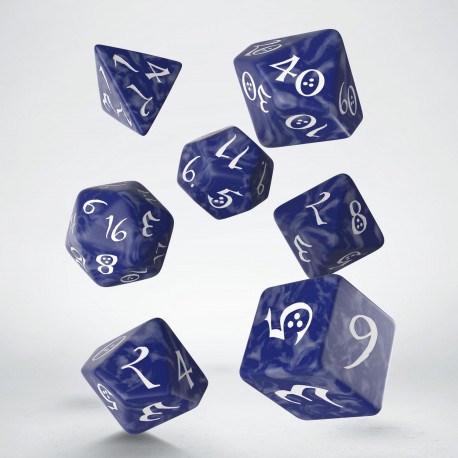 [QWSSCLE85] Classic RPG Cobalt &amp; white Dice Set (7)
