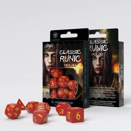 [SCLR03] Classic Runic Red &amp; Yellow Dice Set (7)