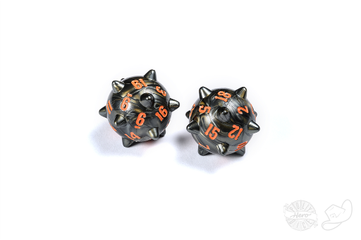 [PHD2333] PolyHero Warrior 2d20 Spiked Balls Steel Grey
