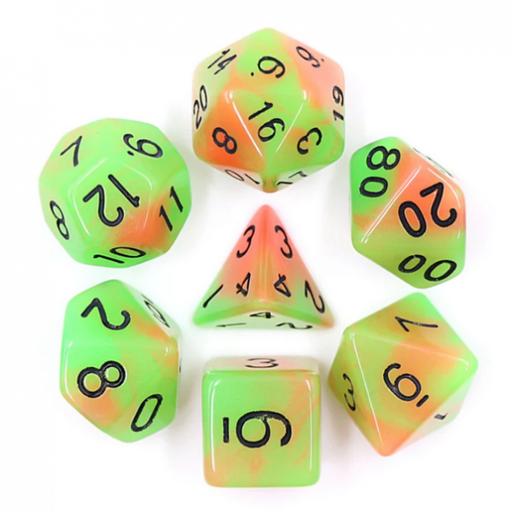 [FBG2184] Mango Glow in the Dark RPG Dice Set (7)