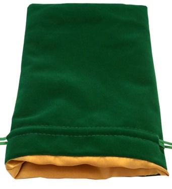 [MET8005] Green Velvet Dice Bag with Gold Satin Lining 6x8