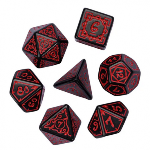[FBG2609] Cryptic Knots Dried Blood RPG Dice Set (7)