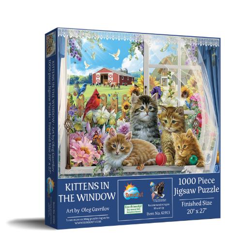 [Sunsout-61913] Kittens in the Window (1000pc)