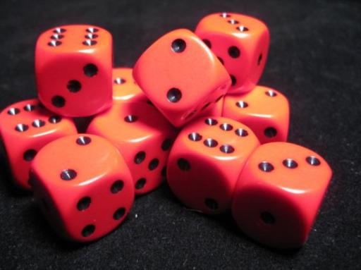 [CHX25614] Dice Sets Red/Black Opaque 16mm d6 (12)