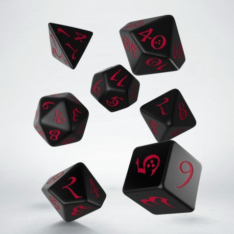 [QWSSCLE06] Classic RPG Black &amp; red Dice Set (7)