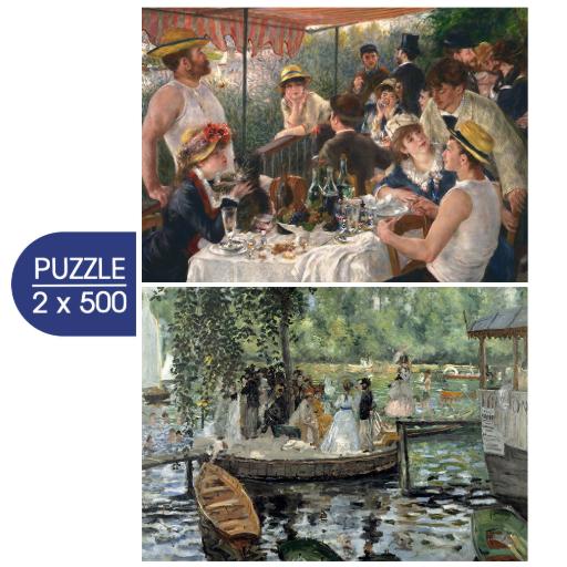 [Grafika-F-33706] 2 Puzzles - The Art of Auguste Renoir : Le Déjeuner des Canotiers - La Grenouillère (500pc Puzzle)